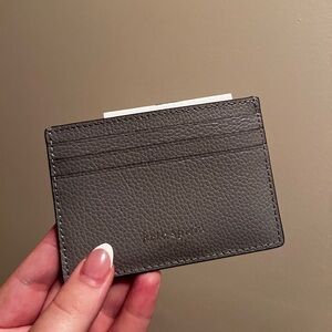 NWT Kate Spade Pebbled Leather Card Holder - Grey